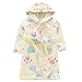 Aivtalk - Robe de Nuit avec Ceinture Pyjama Enfant Fille Manche Longue Pyjama Garçon en Polaire Kimono à Ceinture 3-4ans Jaune