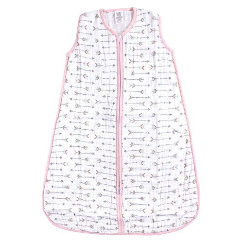 Image of Luvable Friends Unisex Baby Sleeveless Muslin Cotton Sleeping Bag, Sack, Blanket, Girl Arrows Muslin, 0-6 Months