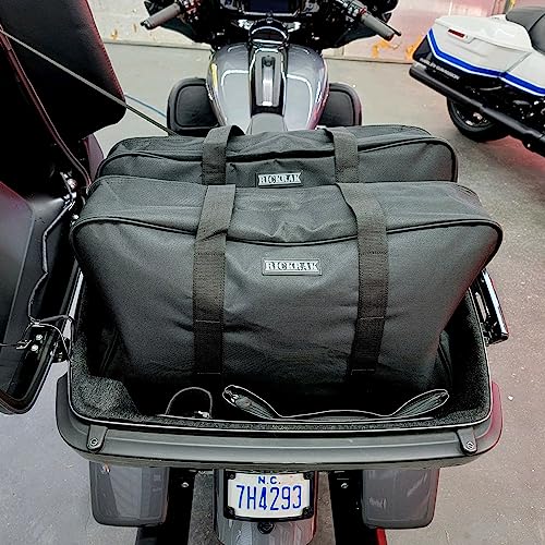 Alforja para motocicleta RickRak Tour Pak, equipaje de viaje portátil, resistente al agua, con cremallera completa, 24" x 15" x 5", color negro miniatura 3