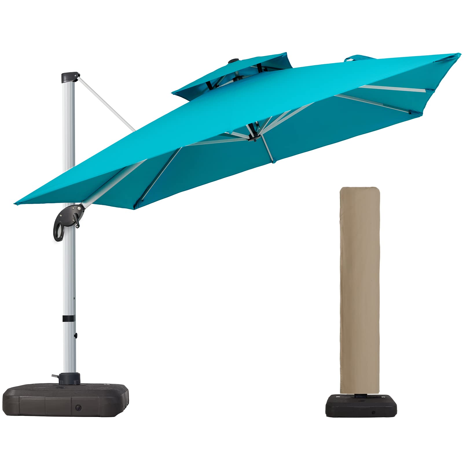 Buy PAPAJET 11FT Cantilever Umbrella, Square Double Top Patio Umbrella