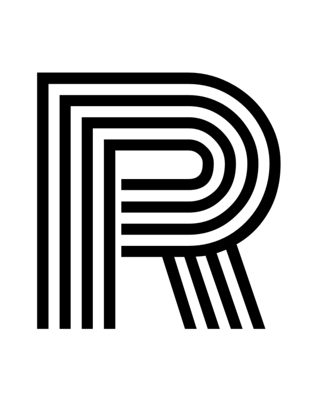 Monogram Notebook R | Monogrammed Initial 'R' Notebook: Initial Letter Design Journal | Features day and date detail | 8.5 X 11 Inches | 120 Dot Grid Pattern Pages | Matte Cover Art