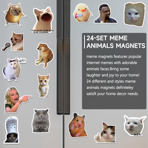 24 Imánes de Refrigerador Meme Estilo Divertido Animales miniatura 4