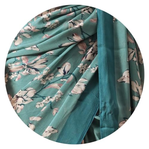 Image of MIRCHI FASHION Women Saree | Chiffon Chevron Zig Zag Printed Office Wear Sari with Blouse