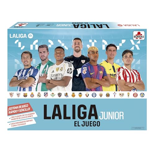 BORRAS - El Juego de LALIGA Junior Versión 2025/26, Juego de Mesa de Estrategia para los niños y niñas Amantes del fútbol. A Partir de 6 años. Partidas de 30' (20441)