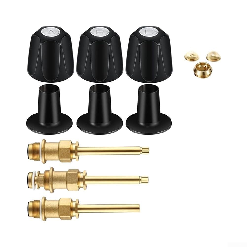 Kit para grifos Bañera 3 Mandos para latón Instalación para fácil(39619 Gold Color)