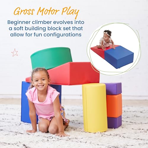 Image of ECR4Kids SoftZone Crawl and Climb Playtime Playset, Building Blocks, Assorted, 6-Piece