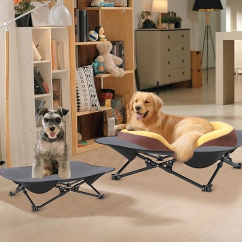 ORHEYA Faltbares Outdoor Hundebett – Erhöhtes, atmungsaktives hundeliege Bett für Hunde bis 60 kg, ideal für Camping und Garten, Outdoor Indoor 87 x 87 x 33 cm