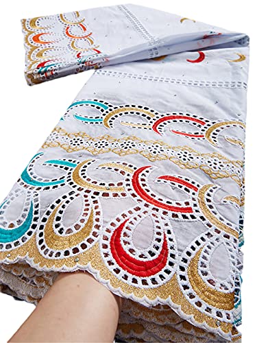 Tissu dentelle africaine en coton brodé haut de gamme pour vos créations uniques