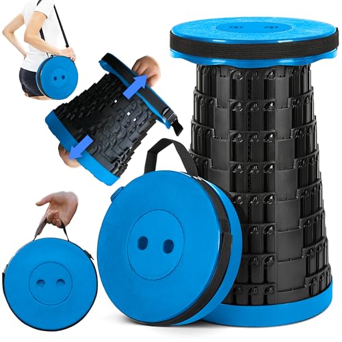 Prestige Outback 2025 Upgraded Collapsible Stool, Portable Folding Stool Max 620lb, Height Adjustable Retractable Telescopic Seat, Travel Chair, Foldable Camping Seat or Footrest Gift for Outdoors