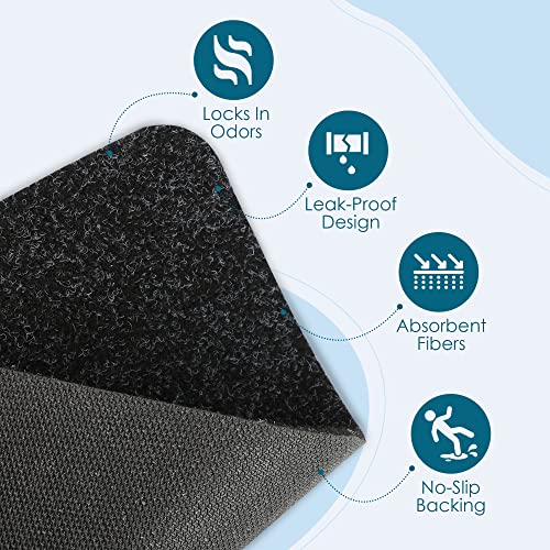 Image of Urinal Mats, Urinal Mats for Men Bathroom, Large, Black, 17.25x20.5 inch, 24PK | Houseables Floor Pads, Disposable Toilet Matt, for Pee, Commercial, Reusable, Urine, Splash Guard, Drip, Restroom, Mens Room