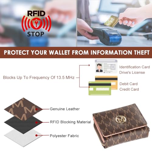 Image of PALAY Wallets for Women PVC Leather Small Bifold Zipper Pocket Coin Purse Multi Card Organizer