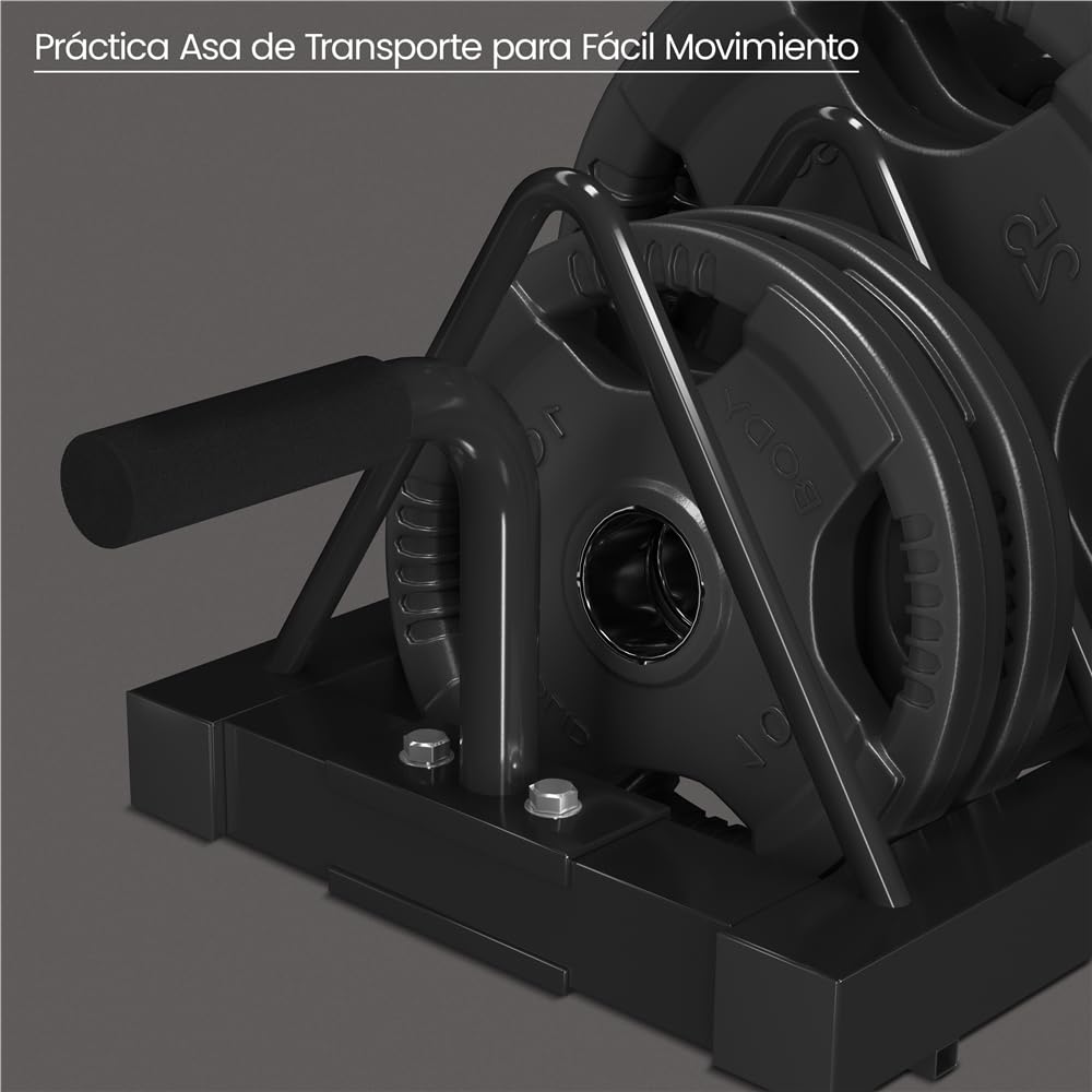 Yaheetech Soporte para Discos Olímpicos Horganizador de Placas | Organizador de Pesas Discos, de 4 Ranuras para Placas, Soporte de Planchas para Fitness Gym Negro