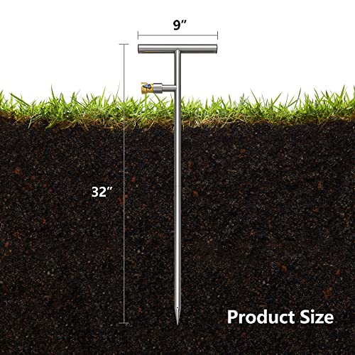 Yardyield Stainless Steel Deep Root Tree Watering Tool Root Feeder Deep Root Watering Tool For Plants Trees Bushes And Shrubs Made Of Stainless Steel With A Shut-Off Valve T-Handle #TOP1