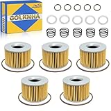 GOLKNHA 5 PCS Oil Filter Compatible with Kawasaki Ninja 250R Ninja 600R Eliminator 250 Concours