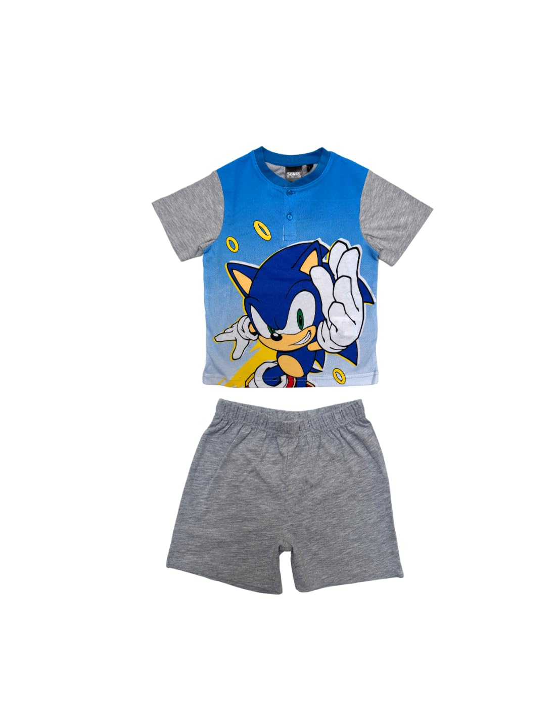 Sonic The Hedgehog Pigiama Estivo Bambino, Set 2 Pezzi, T-Shirt e Pantaloncini, Cotone