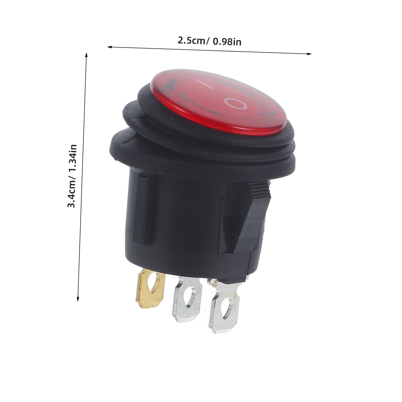 Beatifufu 2pcs 3 Pin Waterproof Red Light Toggle Switch 12v/24v Universal for Marine Automotive Car Vehicle