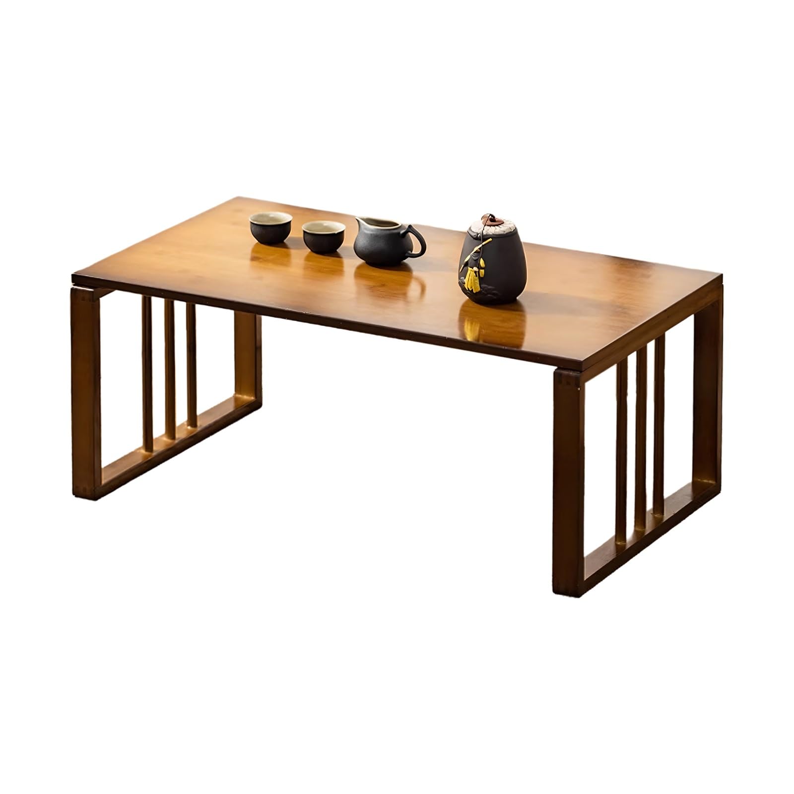 Przenośny składany stolik kawowy japoński retro design mała przestrzeń stół do salonu na okno, lekki i kompaktowy (100 x 42 x 33 cm)