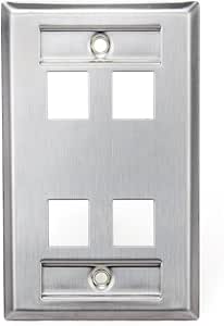 Leviton 42081-1WS Placa de pared QuickPort en ángulo de 1 puerto con