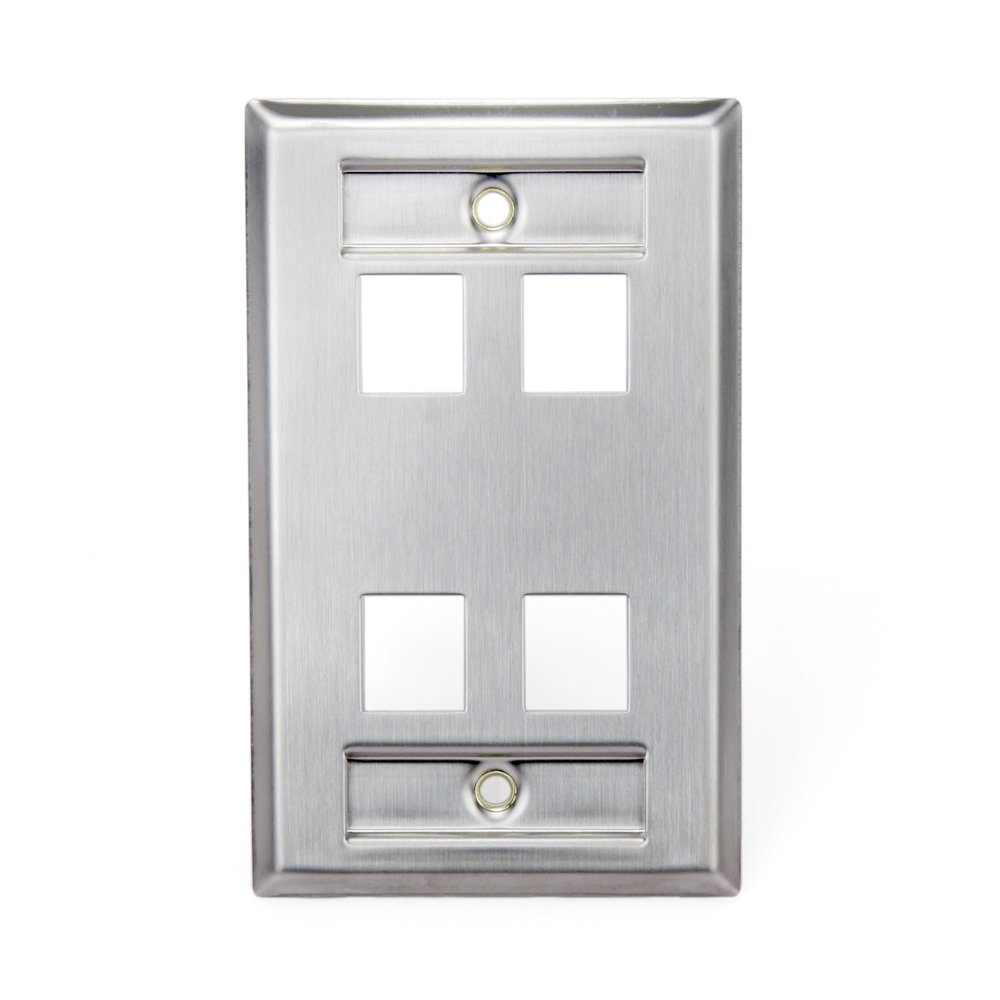 Placa de pared QuickPort Leviton para organizar tomas de datos sin enredos