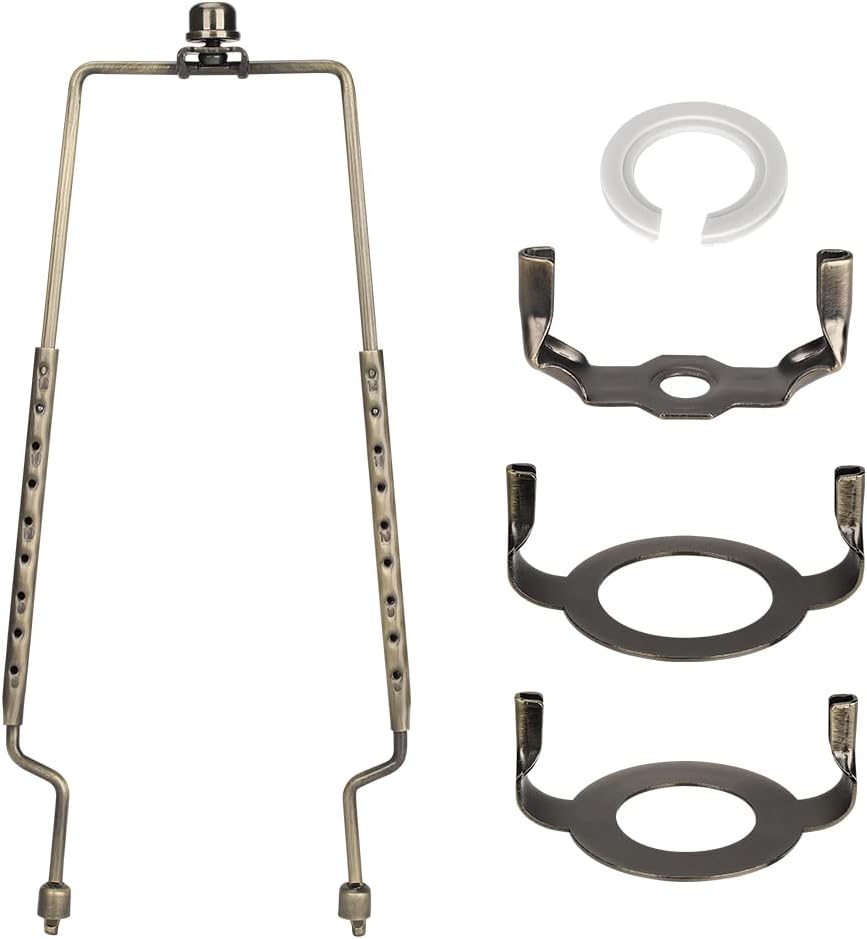 8 9 10 11 12 inch Lamp Shade Harp Holder, ALUCSET Adjustable Lamp Harp Kit, Fit Both Standard