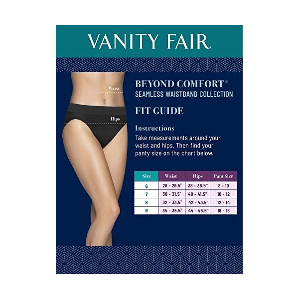 Vanity-Fair-Womens-Beyond-Comfort-Seamless-Waist-Panties Vanity Fair womens Beyond Comfort Hi Cut Panties Briefs, Seamless Waist - White, 6 US