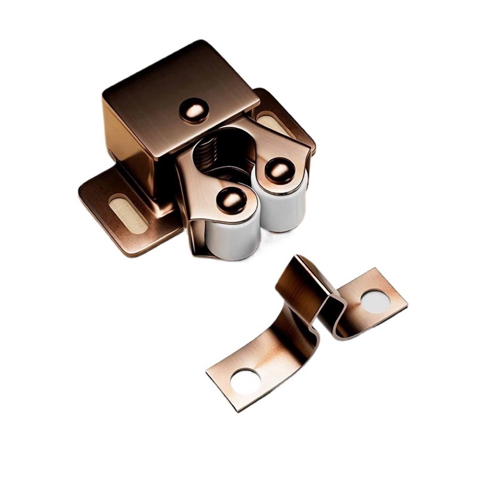 10pcs Double Roller Strong Hold Cupboard Cabinet Door Catches with Screws, Catch Latch for Home Furniture for Furniture(Bronze)