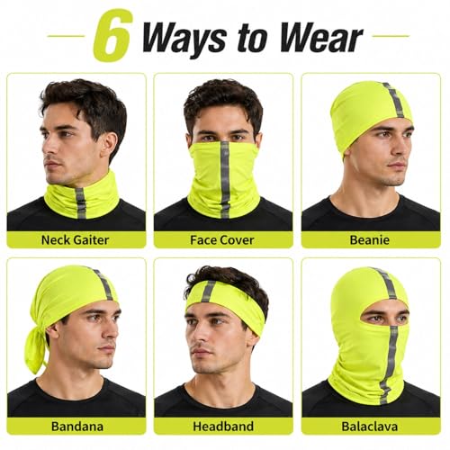 Image of SATINIOR 4 Pcs Neck Gaiter Face Mask for Men Reflective Face Cover Scarf Summer UV Sun Protection Balaclava Bandana for Work