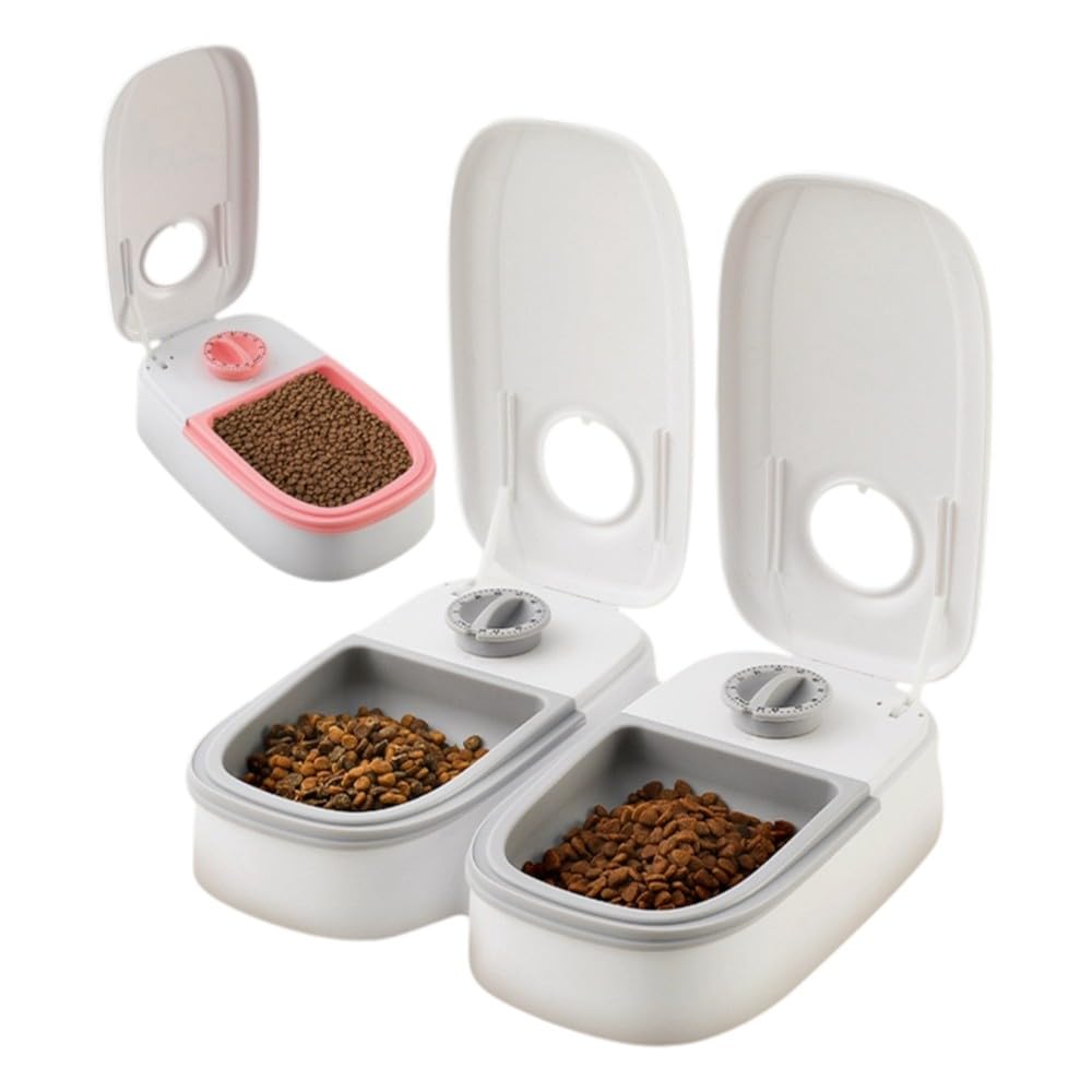Distributeur d'eau double gamelle plastique blanc pour le salon