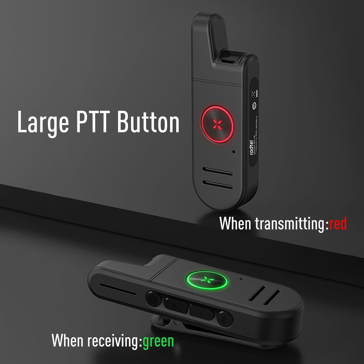 Radtel RT13 Super Mini Walkie Talkie, ricaricabile, con funzione VOX vivavoce e PMR, radio ricetrasmittente professionale per ristoranti, parrucchieri e hotel (confezione da 2 + auricolari + cavo di p