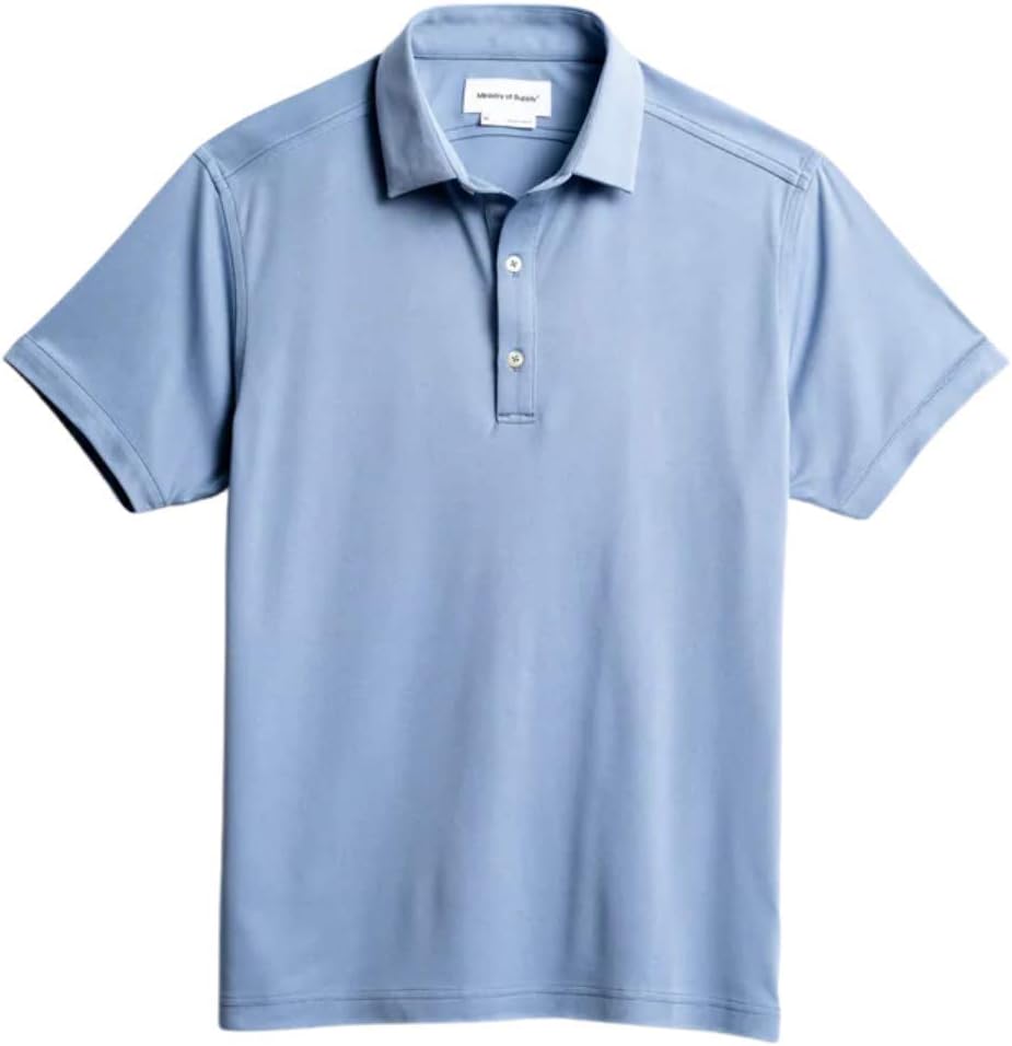 Ministry of Supply Men's Apollo Polo Shirt Anti Wrinkle Machine Washable Breathable Comfort