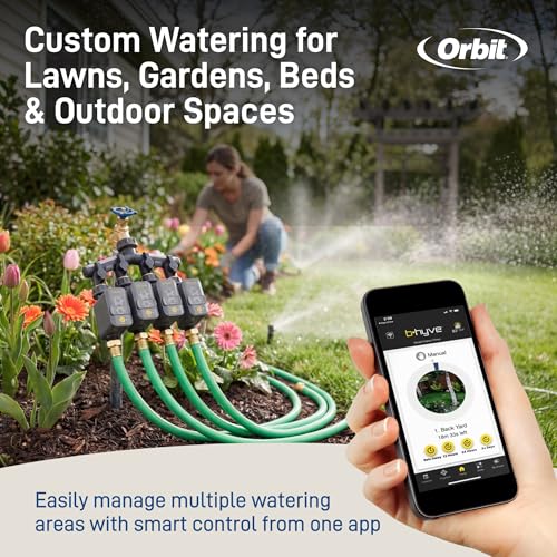 Orbit 21207 B-hyve Gen 2 Smart Hose Watering Timer, 4-Pack with Wi-Fi Hub and Hose Y Splitter - image 9