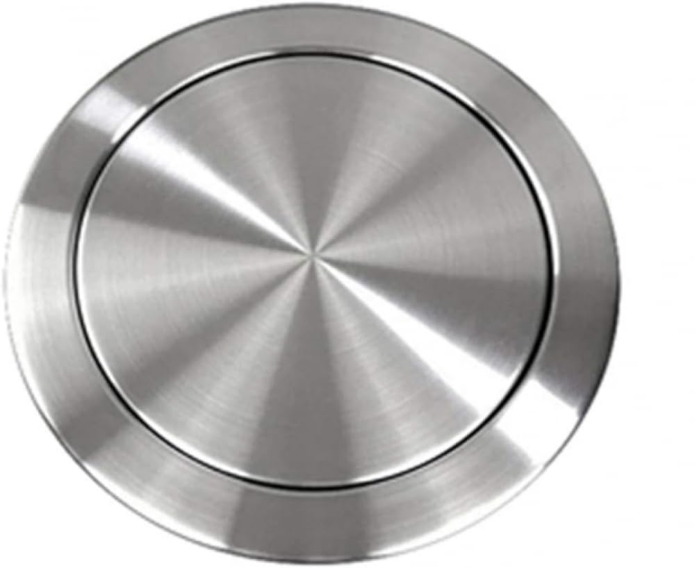 Trash Can Top Bins, Stainless Steel Built In Countertop Waste Lid Balance Flap Recessed Silver Titanium Gold(Onecolor)