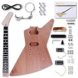 Leo Jaymz DIY Electric Guitar Kits - Mahogany Body, Mahogany Neck and Ebony Fingerboard - Fully Components Included