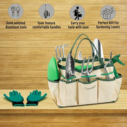 Ensemble d'outils de jardinage de 11 pièces avec sac de transport pratique