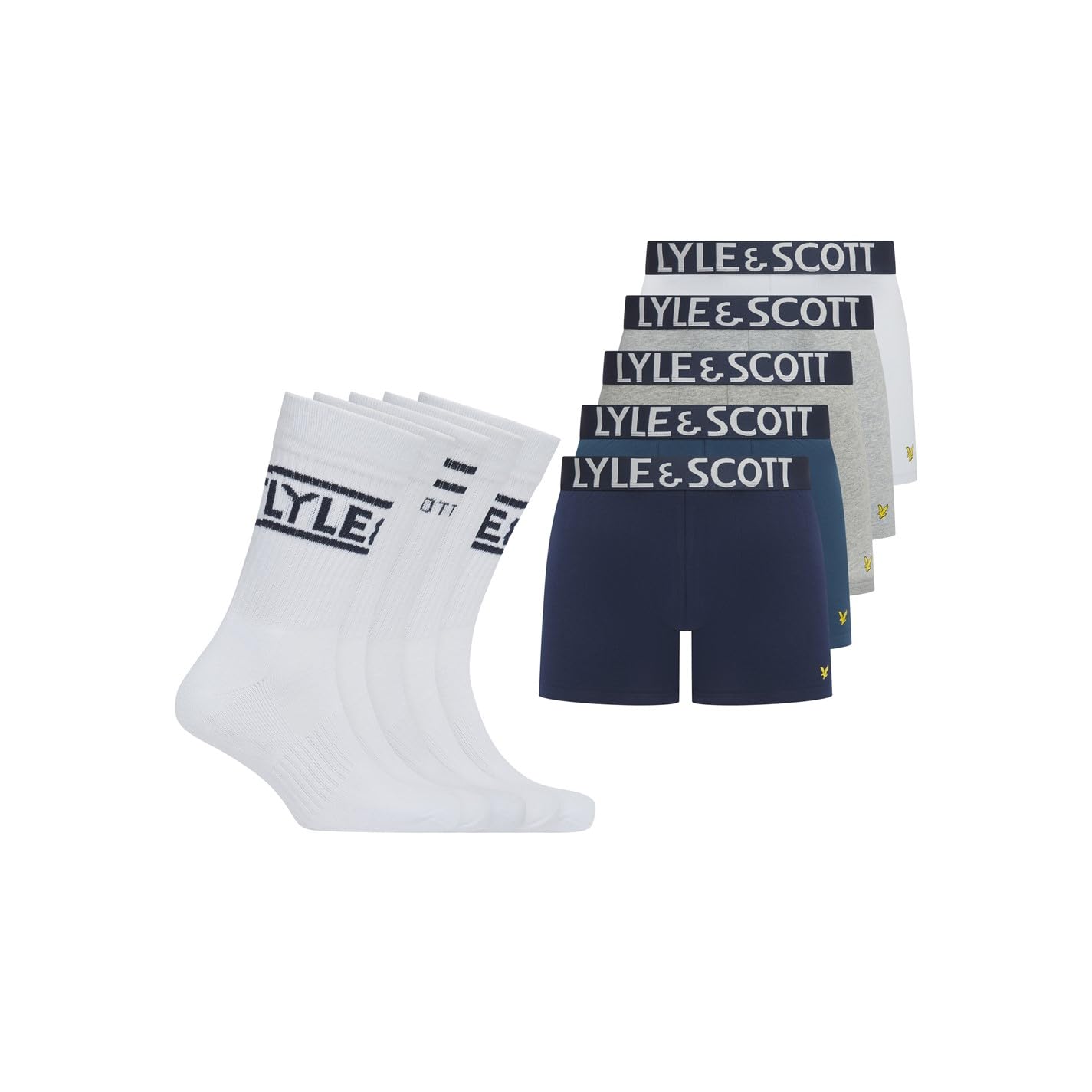 Lyle & Scott Mens Tweed 10 Pack Socks Blue Multi M