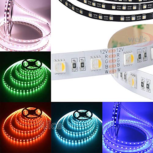 HKHJN 5M / Lote DC12V RGBW/RGBWW 4 Colores en 1 Chip led 60Leds / m 300leds Impermeable IP30 / 65 / IP67 5050 SMD LED Flexible Tira de luz (Color : RGBWW, Size : DC24V)