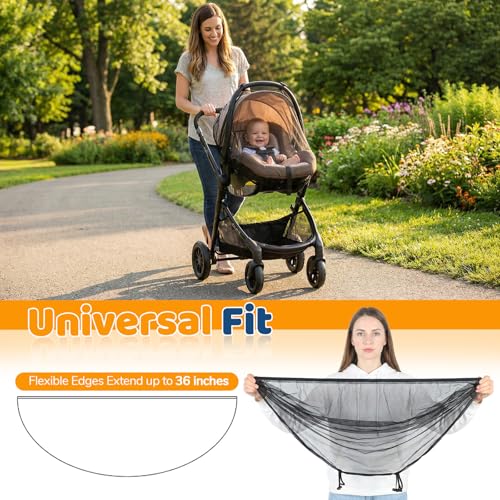 Image of Orzbow 2-Pack Mosquito Net for Car Seat and Doona Stroller, Black