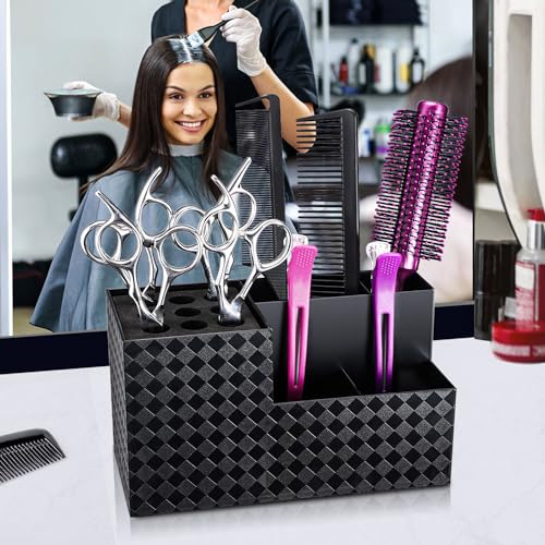 Noverlife Hairdressing Scissors Holder Shears Block, Barber Shop Scissor Organizer Stand, Hairdressing Tools Storage Box for Hairstyling Combs Clips Brushes, Salon Barber Scissor Holder Rack - Image 3