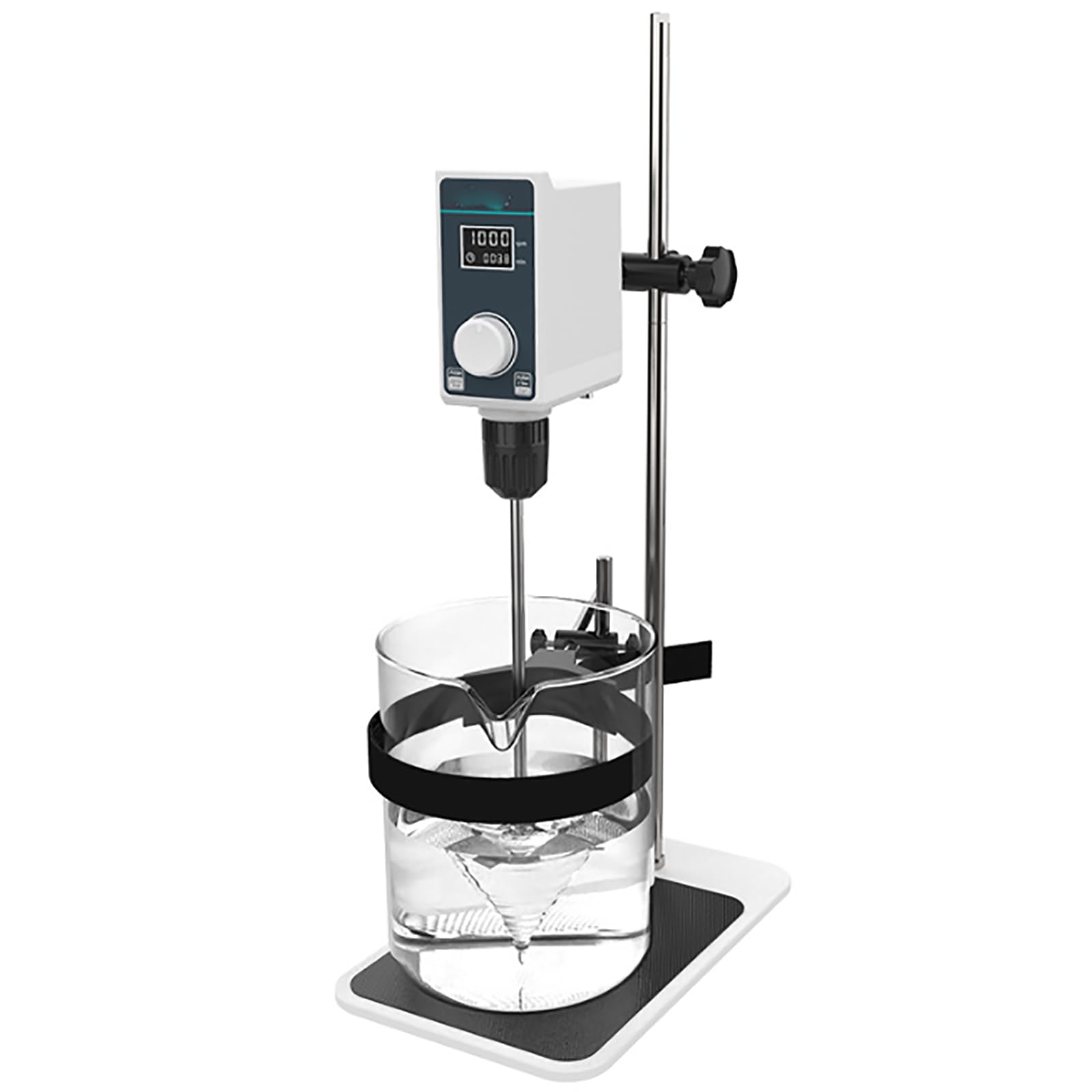 Agitador eléctrico, agitador superior de 10 litros con pantalla LED, alto par, regulación de velocidad de 100-2000 RPM para aplicaciones químicas, médicas y ambientales