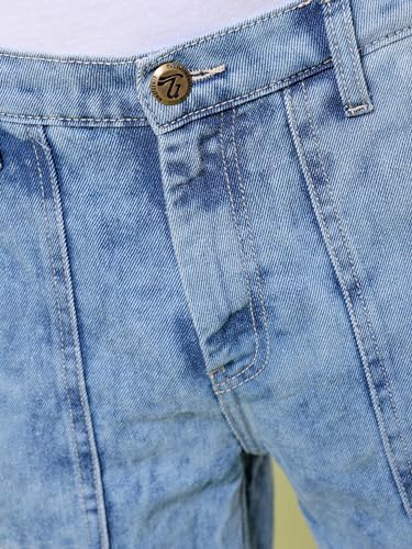 Image of The Indian Garage Co Men Baggy Solid Mid-Rise Stretchable Jeans