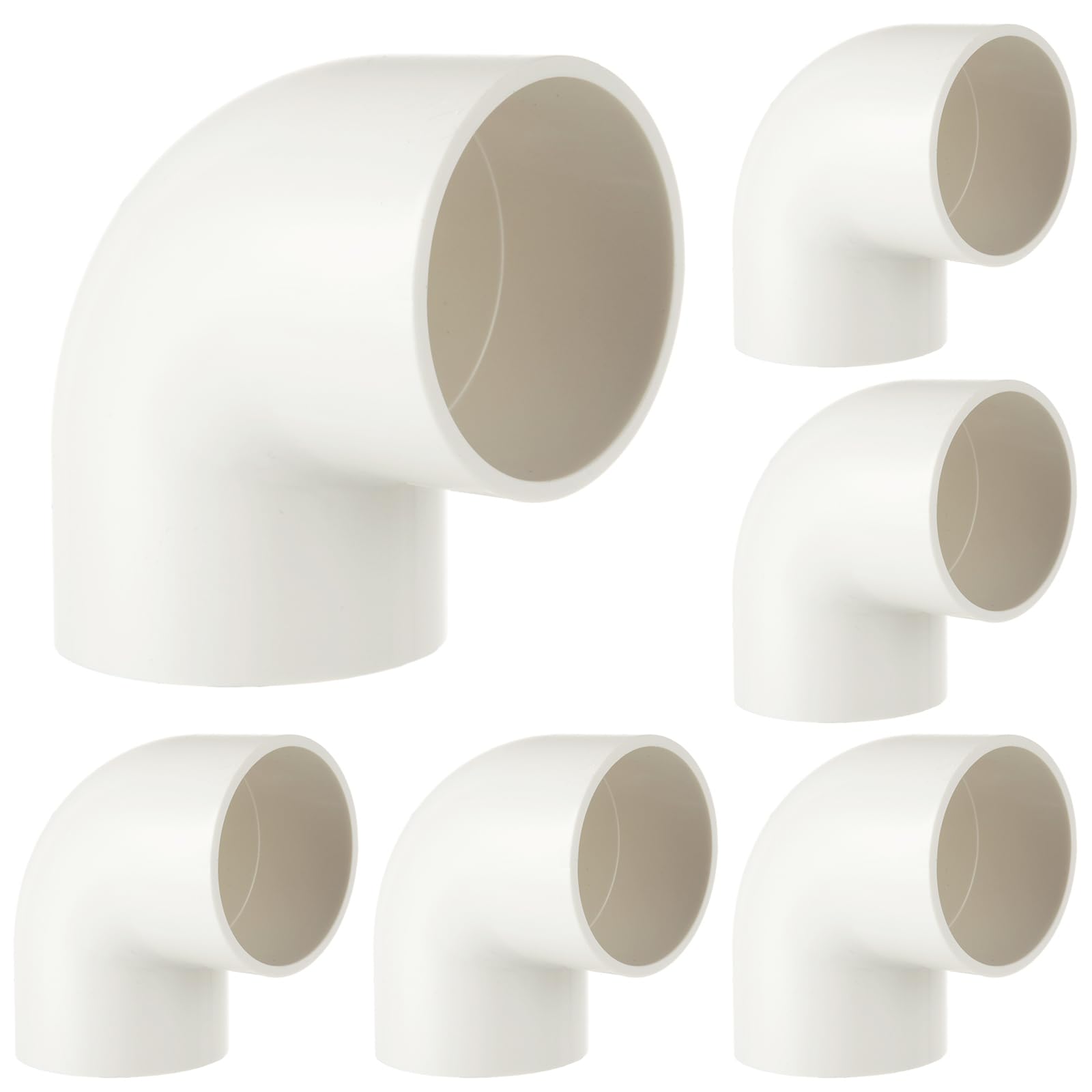 6pcs 2 PVC Fittings 90 Degree Elbow 2 Way PVC Pipe Fittings Right Angle Elbow Furniture Build Grade Pipe Adapter Fittings SCH40