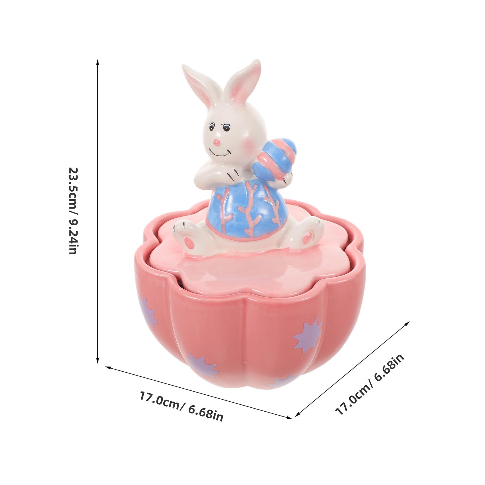 Barattolo in Ceramica a Forma di Coniglio per Pasqua con Chiusura Ermetica, Contenitore per Alimenti e Zucchero, Design Festivo e Protezione Dall'umidità per Snack e Dolci