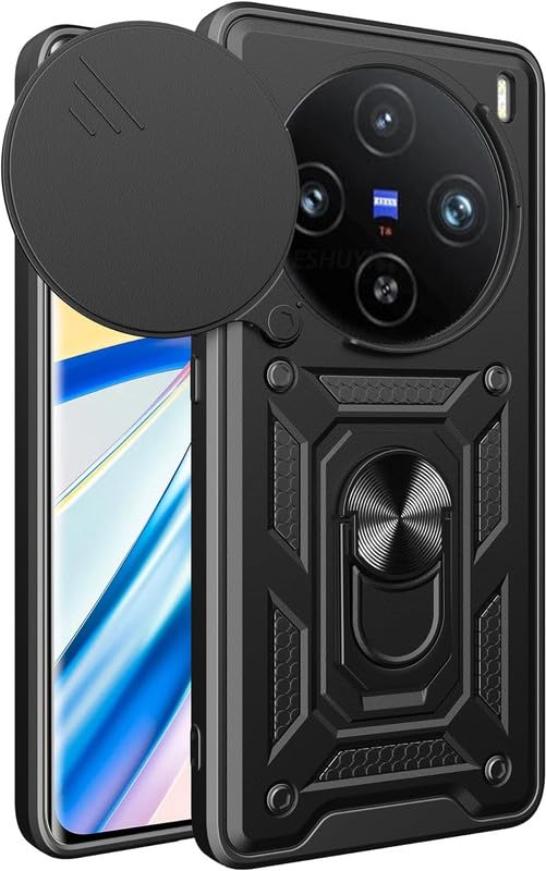 SkyTree Vivo X100, Robotic Sliding Camera Window Shock Proof Thunder Case, Dual Layer Hybrid Armor Back Cover Case with Kickstand for Vivo X100 5G - Black (B0D31RS474) Amazon Price History, Amazon Price Tracker