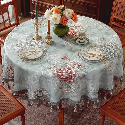 Nappe ronde rétro 120 cm avec pompons pour table de restaurant - 2