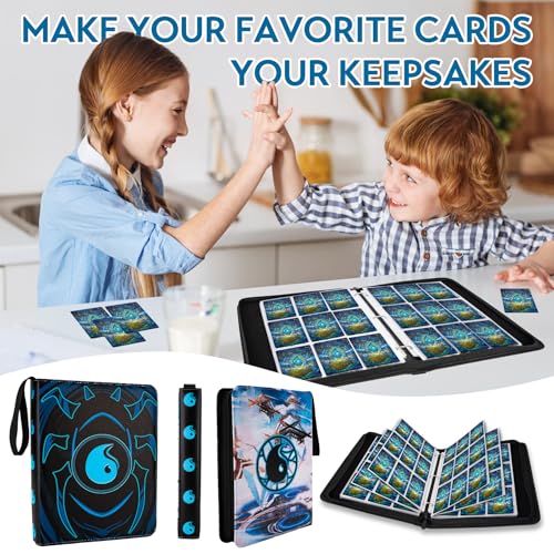Image of 9 Pocket Card Binder for MTG /YGO /PTCG /Game Cards, Holds 900 Cards,Premium Card Collector Book for TCG Players,Toys Gifts for Kids(Blue)
