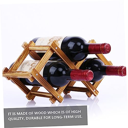 Soporte plegable para botellas de vino color marrón miniatura 7