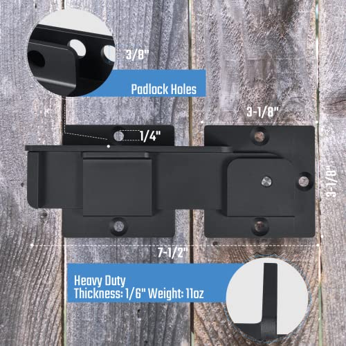 Steinwhale 7.5" Flip Gate Latch Lock with Padlock Holes, 4mm Heavy Duty