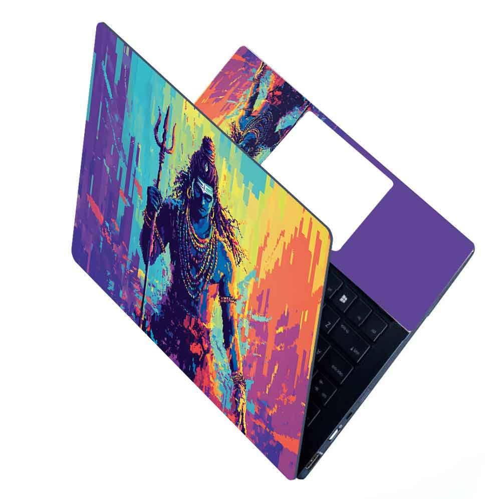 Image of Full Laptop Skin Stickers HD Quality Sticker for Laptops Upto 15.6 inch (Dustproof|Waterproof|Scratchproof|Reusable) - BE Shiva Grafitti FL