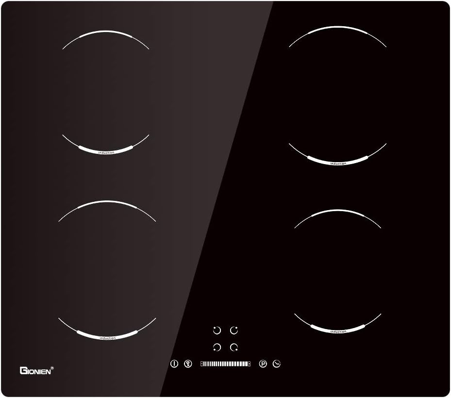 GIONIEN Plug in Induction Hob 2 Rings,Domino Hobs,30cm Electric Cooktop