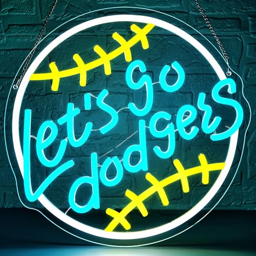 Image of Baseball Neon Sign for Wall Decor Dimmable LED Baseball Team Neon Light for Man Cave Dormitory Bar Club Birthday Gifts for Sports Fans Wall Art Size 13.7 * 13.3In (WZCP023)